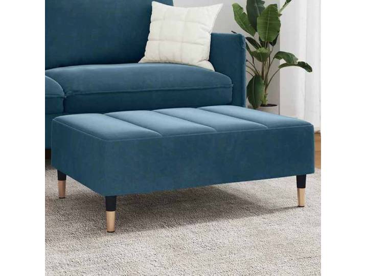 Repose-pied bleu 77x55x31 cm velours 4007392