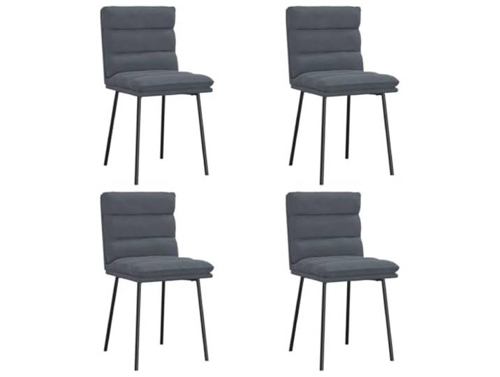 HKLGBVCR Esszimmerstühle, Dunkelgrau, Velours, 4 Stück Weicher Samt, Rahmen aus Metall und Holz, dicker Schaumstoff, Esszimmer, Wohnzimmer, Gästezimmer
