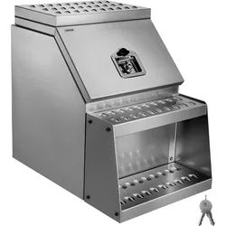 VEVOR Sattel-Trittkasten, 457x695x645 mm, Werkzeugkasten zur Seitenmontage, Sattel-Trittbrett-Seitenaufbewahrungskasten mit T-Griff, Schloss & Schlüsseln für Sattelschlepper, Pritschenanhänger