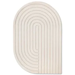 Design-Teppich Elias-Form 133 x 190 cm Mischgewebe Beige