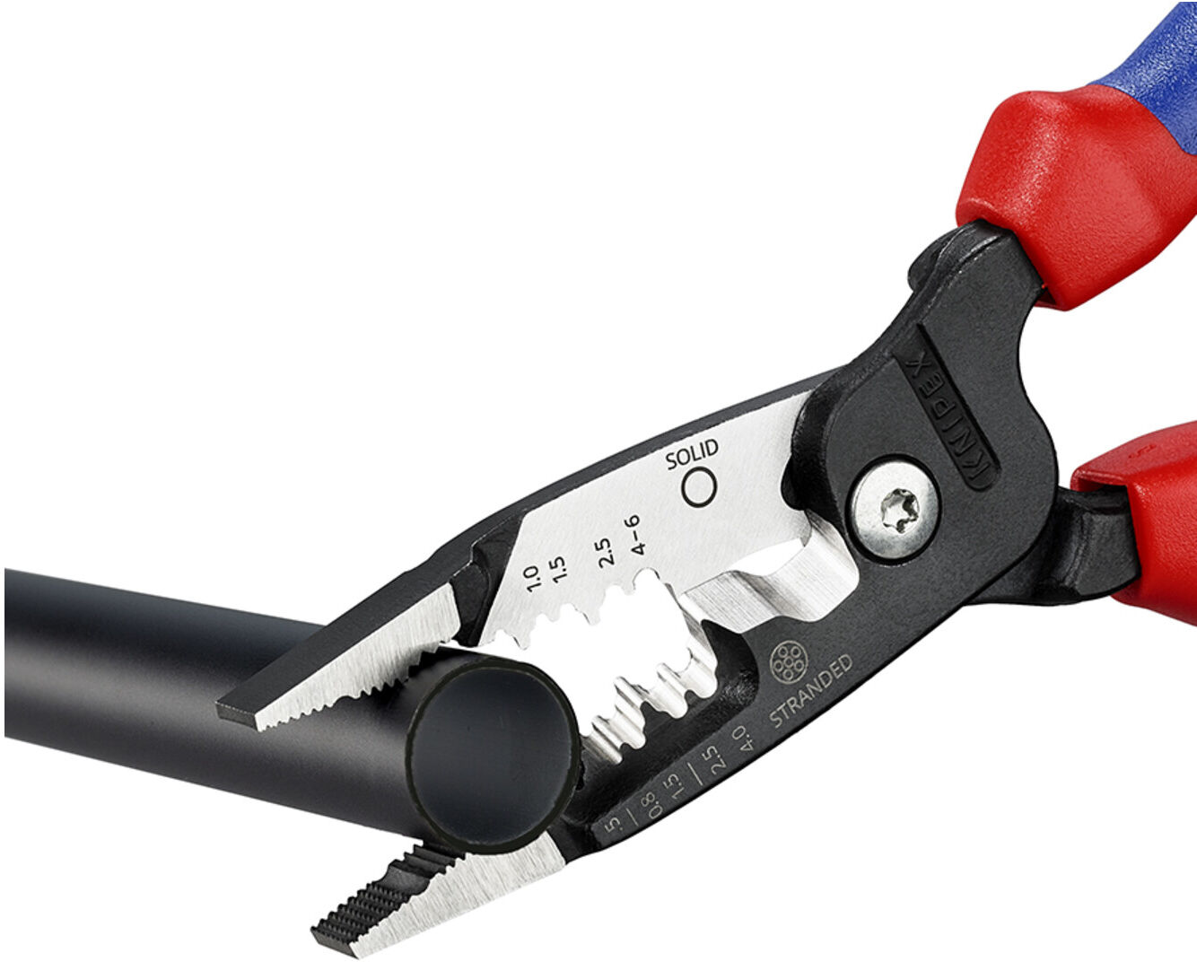 KNIPEX 13 72 200 ME Multifunktions-Elektrikerzange metrisches Modell mit Mehrkomponenten-Hüllen schwarz atramentiert 200 mm)