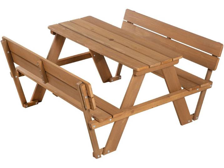 roba® Kindersitzgruppe Picknick for 4 Outdoor Deluxe, Teakholz-Optik, mit Lehne