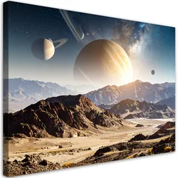 BILD auf Leinwand, Planeten Weltraum Berge Natur