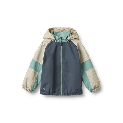 Outdoorjacke WHEAT "WHEAT Jacket Aage", Kinder, Gr. 104, bunt (graublau), 100% Polyester, mehrfarbig, normal, ohne Ausschnitt, Jacken Outdoorjacke, schnelltrocknend