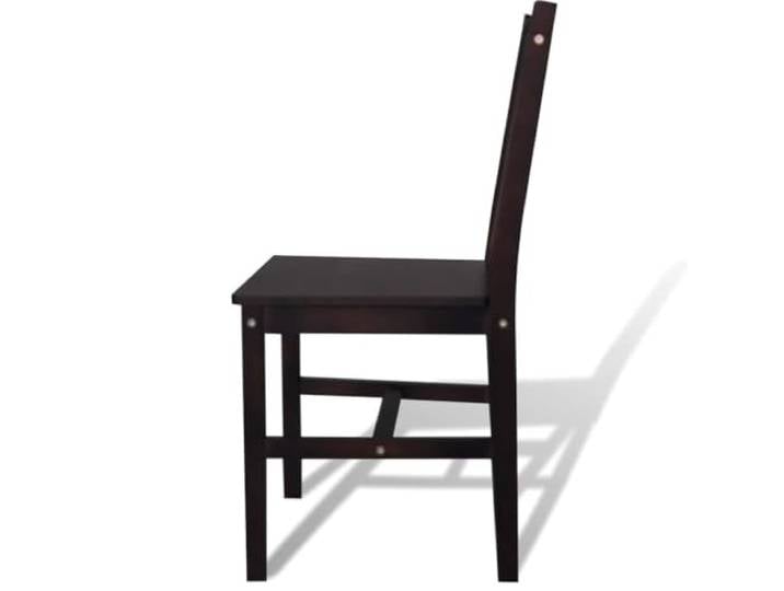 KGHERMDF Esszimmerstühle 6 STK. Dunkelbraun Kiefernholz Massivholz, Ergonomisches Design, Glatte Lackierung, Leicht zu Reinigen, 110 kg Belastbar