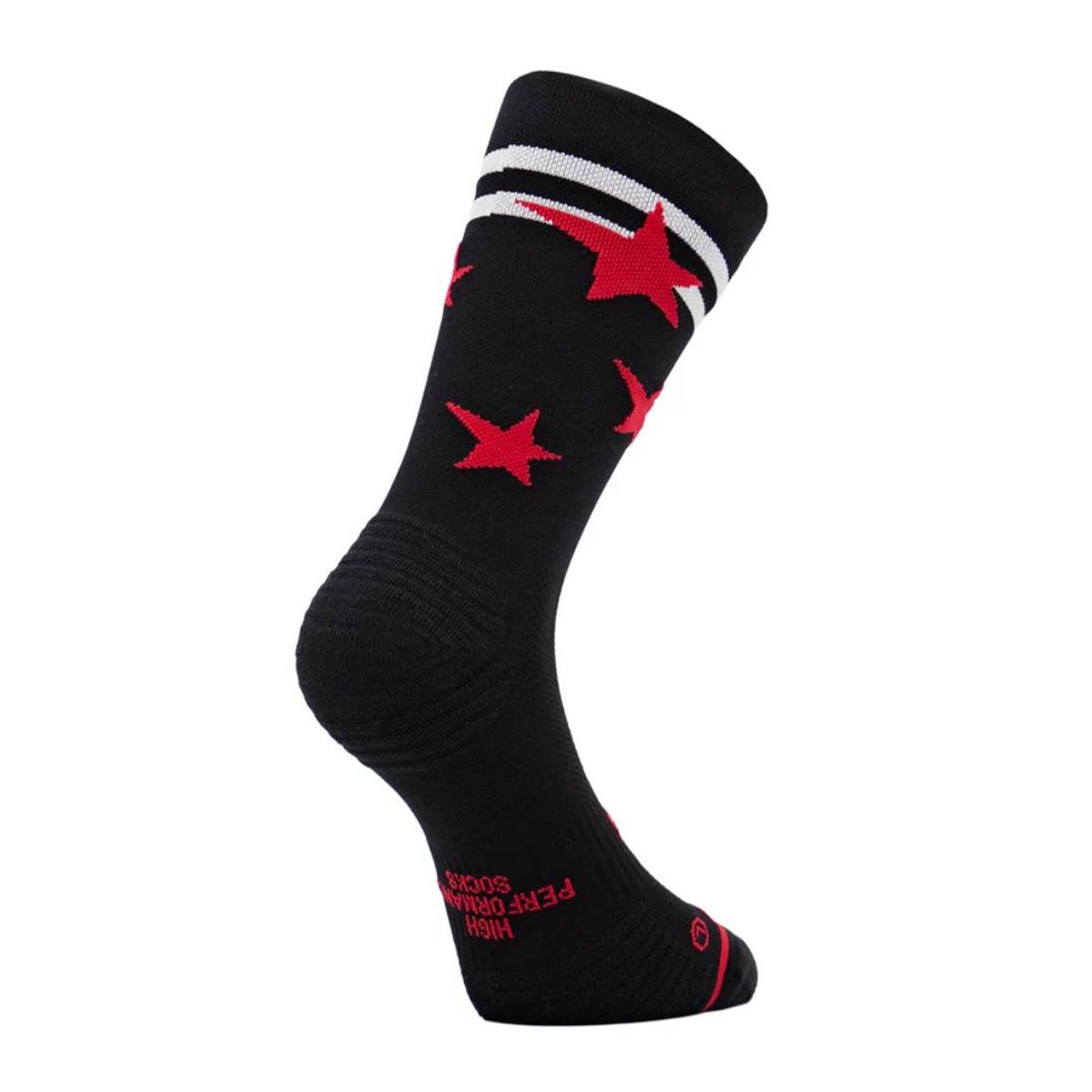 Meias Sporcks Run Star Preto Vermelho, Tamanho XS. Unisex