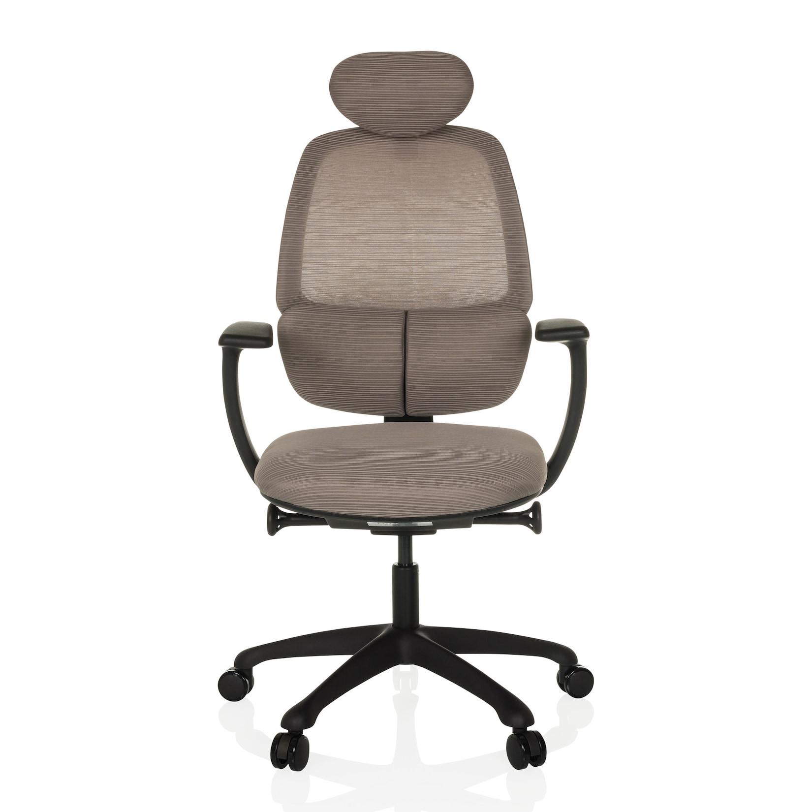hjh OFFICE Profi Bürostuhl RI-COVER Stoff / Netzstoff mit Armlehnen