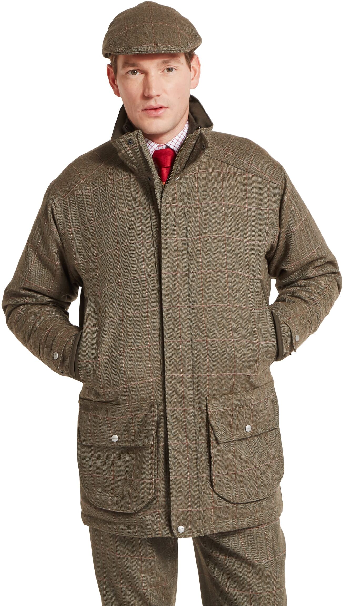 Schöffel Country Ptarmigan Tweed Classic Coat - Green - Size 38 - Men