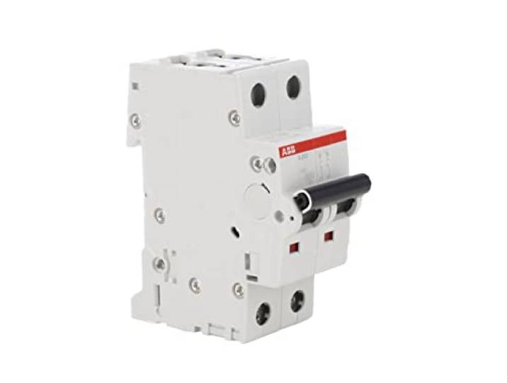 ABB S202M-C2 Miniatuur Stroomonderbreker, 2-polig, Type C, 10/15kA Breaking Capaciteit, 2 Amp Stroom (2CDS272001R0024)