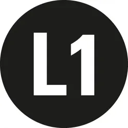 Aufkleber I Leiterkennzeichen L1 Wechselstromnetz, RoHS konform, Folie, Ø 12,5mm, 20/Bogen, DIN EN 60445 / IEC 60417