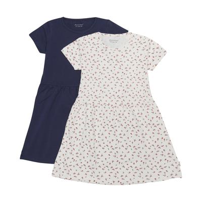 Jerseykleid MINYMO "Jerseykleid MIDress", Mädchen, Gr. 98, N-Gr, blau (schwarz navy), Obermaterial: 95% Baumwolle CO. 5% Elasthan EL., Kleider Jerseykleid