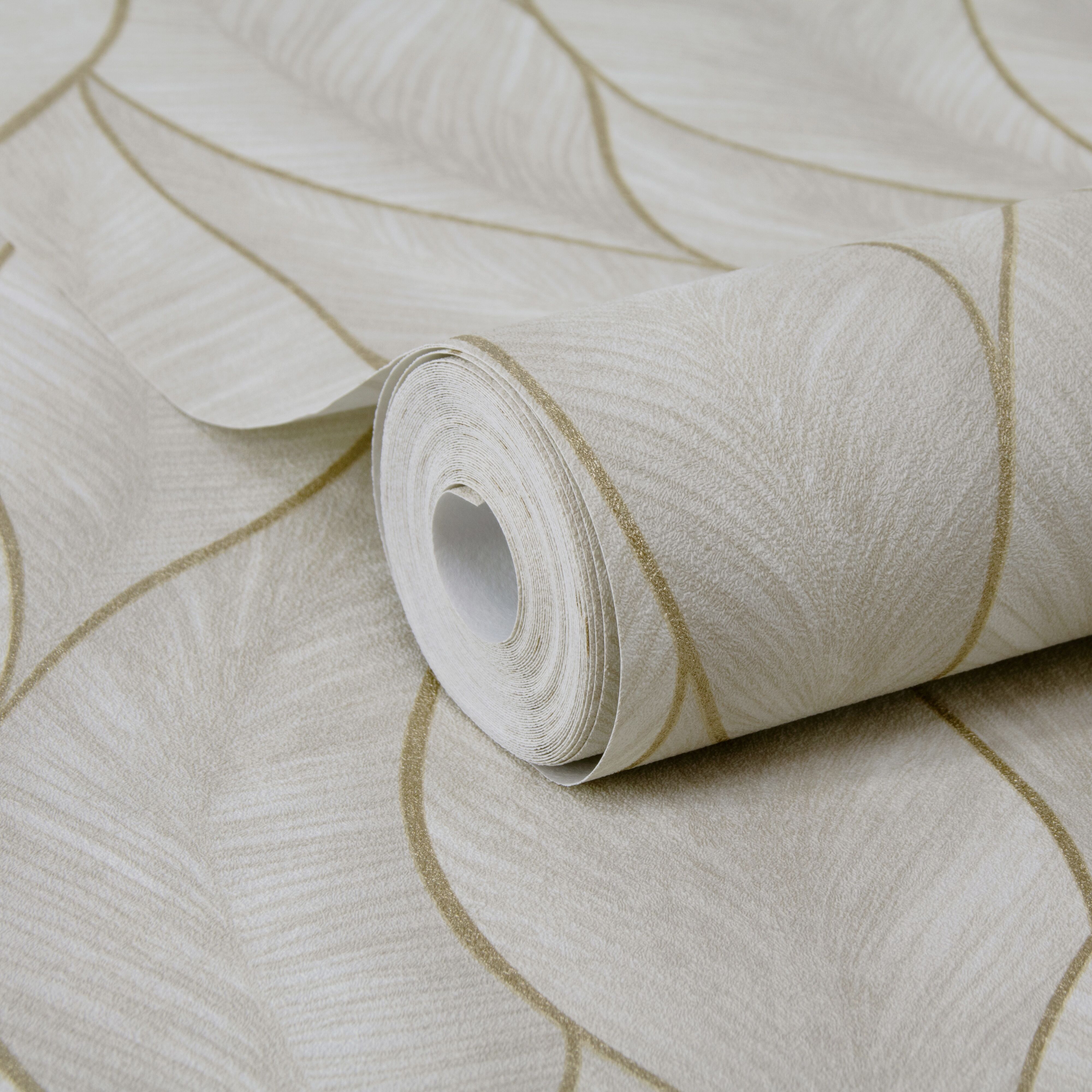 Vliestapete SUBLIME "Blatter", beige, B:0,52m H:10m L:10m, Vlies, Tapeten, 10mx52cm (ca. 5m2)