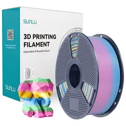 Sunlu PLA-Filament (Rainbow) 04 (PLA, 1000 g), 3D Filament, Mehrfarbig