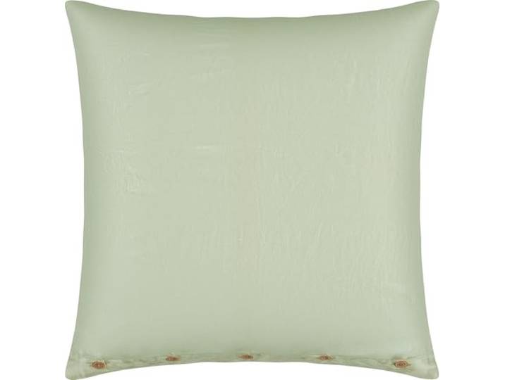Erwin Müller Kissenbezug, Kissenhülle Halbleine Uni Deggendorf - für kühle Tage, feuchtigkeitsregulierend, rustikale Holzknöpfe - Jade Größe 80x80 cm