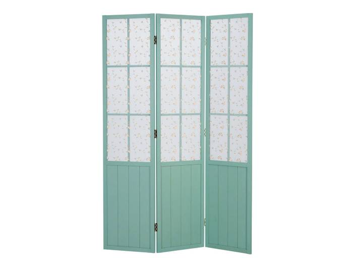 Homestyle4u Paravent 3-tlg. 120/170 cm Türkis Landhausstil, Holz, 120x170x2 cm, Wohnzimmer, Raumteiler, Paravents