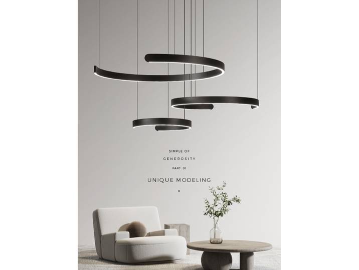 Lustre Led à anneau semi-circulaire minimaliste moderne pour l'éclairage salon salle à manger suspension chambre lampe suspendue Luminarias