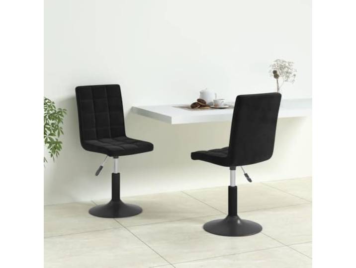 KTHLBRH Esszimmerstühle 2 STK. Drehbar Schwarz Samt mit Stahlgestell 2 Stk., Drehfunktion, höhenverstellbar, Stahlgestell, modernes Design