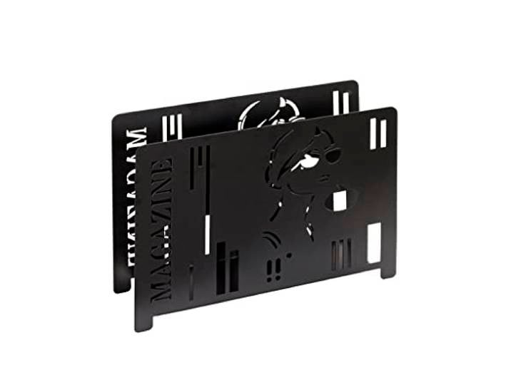 HAKU Porte-revues en métal noir\, porte-journaux\, porte-revues - Dimensions : L 37 x H 26 x P 12 cm\, Style : Moderne