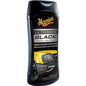 Meguiars Kunststoffpflege Ultimate Black, wasserfest, UV-Schutz, Auto-Außenbereich, 473 ml
