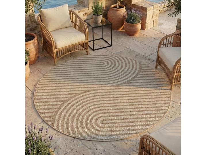 Ayyildiz Teppiche DESERT 1301, auch als Läufer und Rund erhältlich rund 5 mm Höhe In und Outdoor, pflegeleicht, Wohnzimmer, Aussenbereich