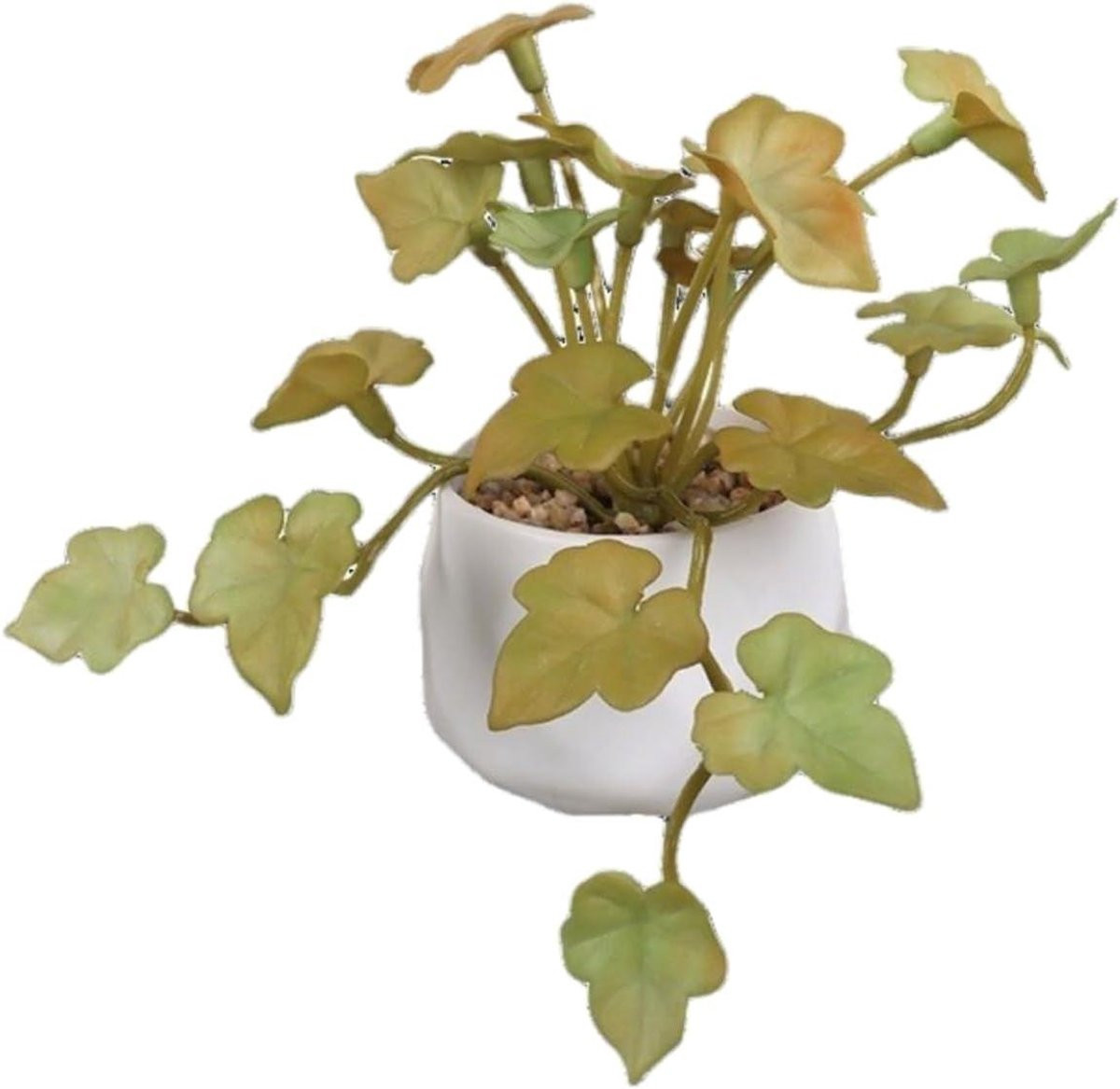 Set van 24 realistische kunstgeraniums in bruine pot voor binnen decoratie