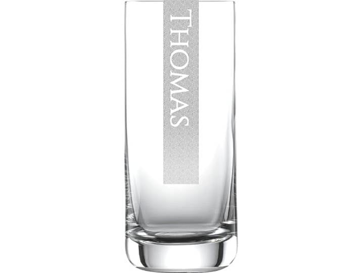 Miriquidi 60x Longdrinkglas 390ml mit Wunschnamen personalisiert Schott Glas mit Namen LogoGlas Trinkglas & Individuelle Lasergravur - 60 Stück - Gastro Pack