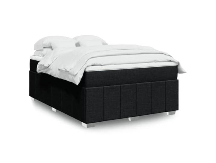 Komplettes Bett, 140 x 200 cm, Schwarz, Matratze mit Taschenfedern, Polyestergewebe
