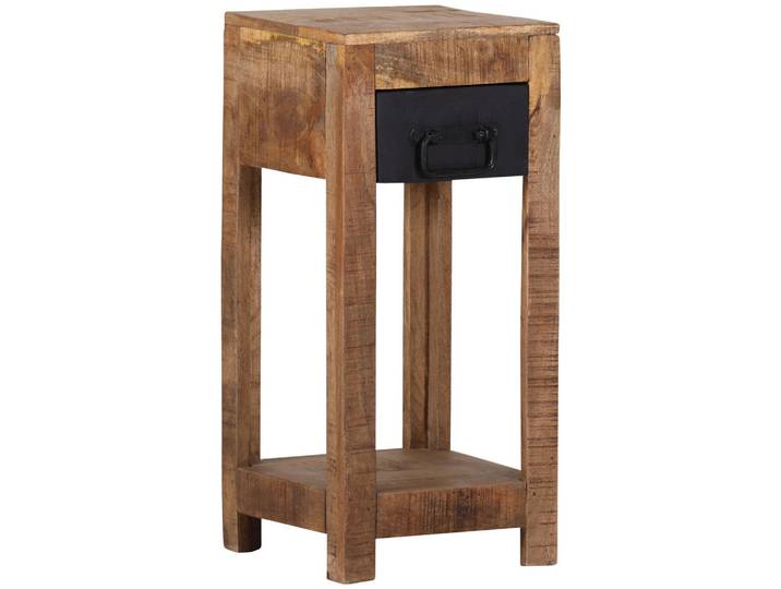 Landscape Beistelltisch, Braun, Schwarz, Holz, Mangoholz, massiv, 1 Schublade(n) Schubladen, quadratisch, 27.5x60x27.5 cm, Stauraum, Wohnzimmer, Wohnzimmertische, Beistelltische