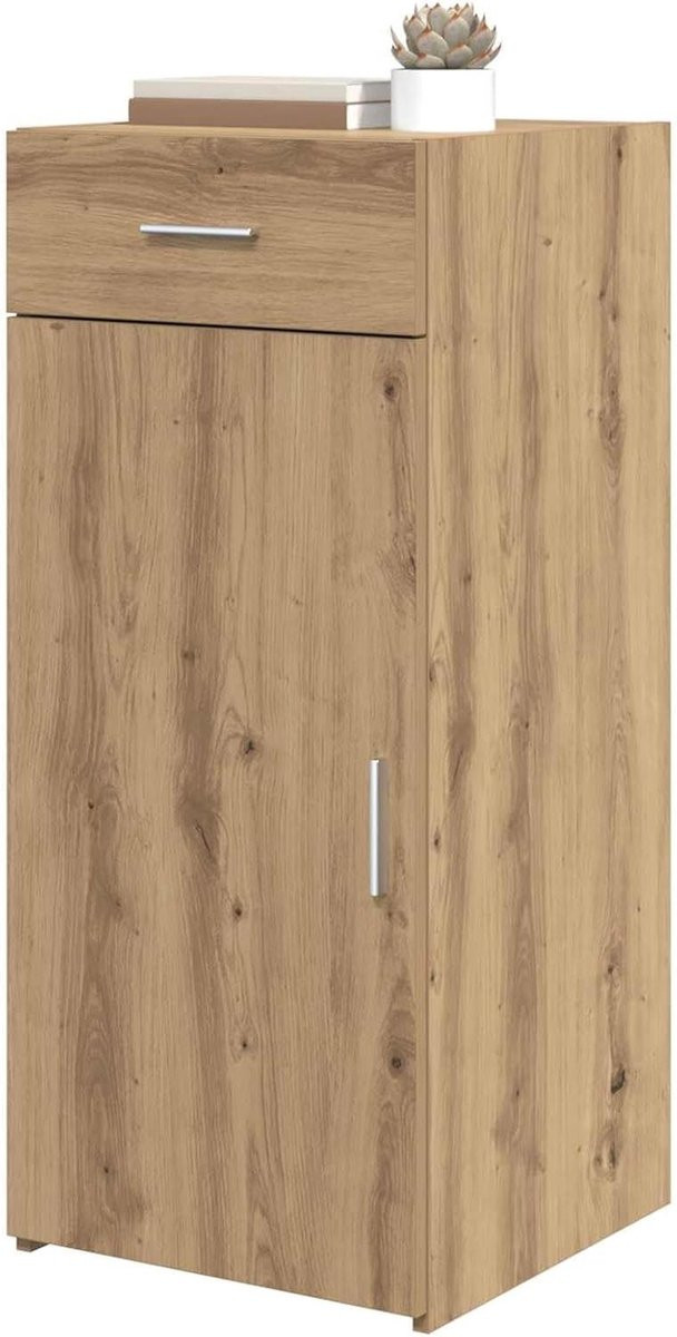 Moderne houten opbergkast met deurtjes en laden in eiken, Diepte: 42,5 cm