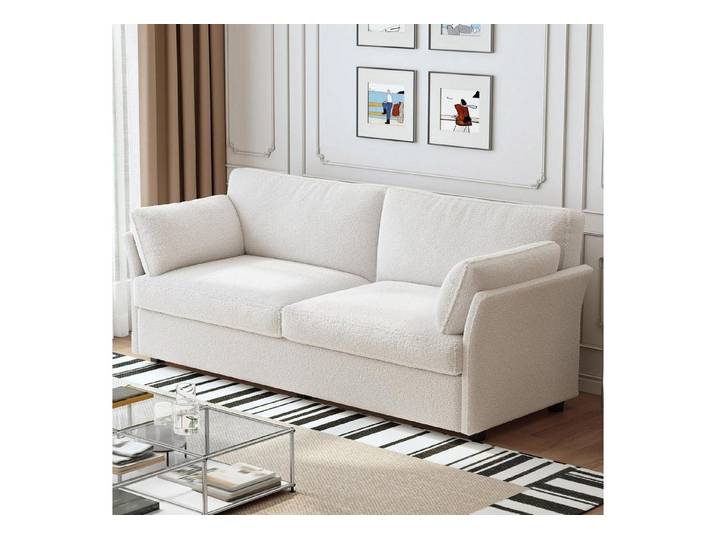 LuxusKollektion 2-Sitzer Sofa 2er Stoff 186 cm Polstersofa Apartment Cremeweiß