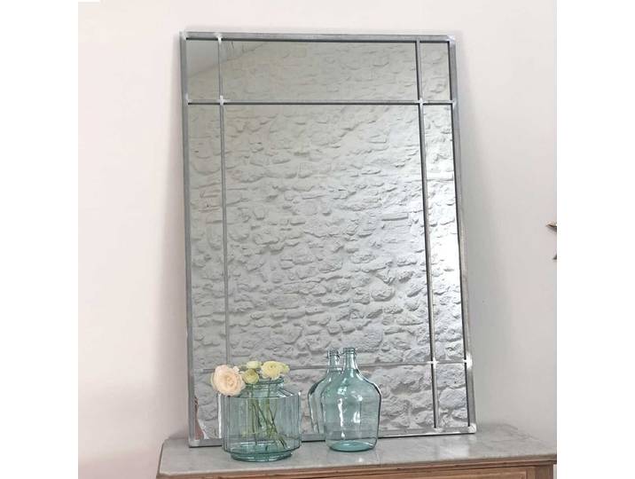 Miroir Art Déco en métal finition zinc 130 x 90 cm Wallis
