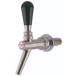 Kolbenschankhahn V20 aus Chromnickelstahl, matt