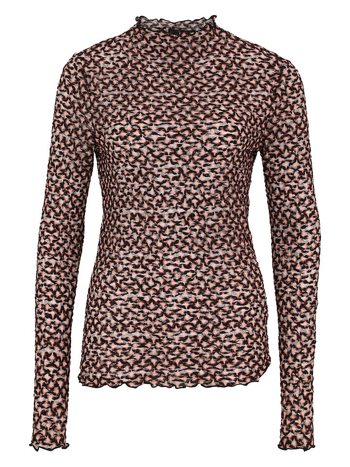 Zero Longsleeve in Schwarz/ Creme/ Koralle - 36