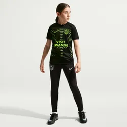 NIKE Atlético Madrid Dri-FIT Auswärts-Aufwärmshirt Kinder 010 - black/volt/volt XS (122-128 cm)