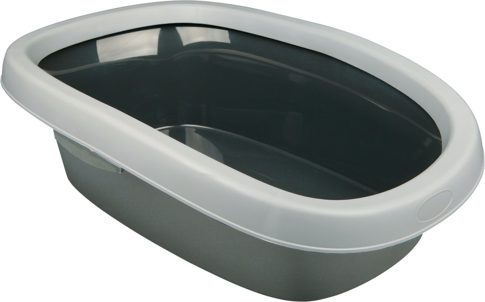 TRIXIE Katzentoilette Carlo, mit Rand, Gr. 2: 38 x 17 x 58 cm, dunkelgrau / hellgrau