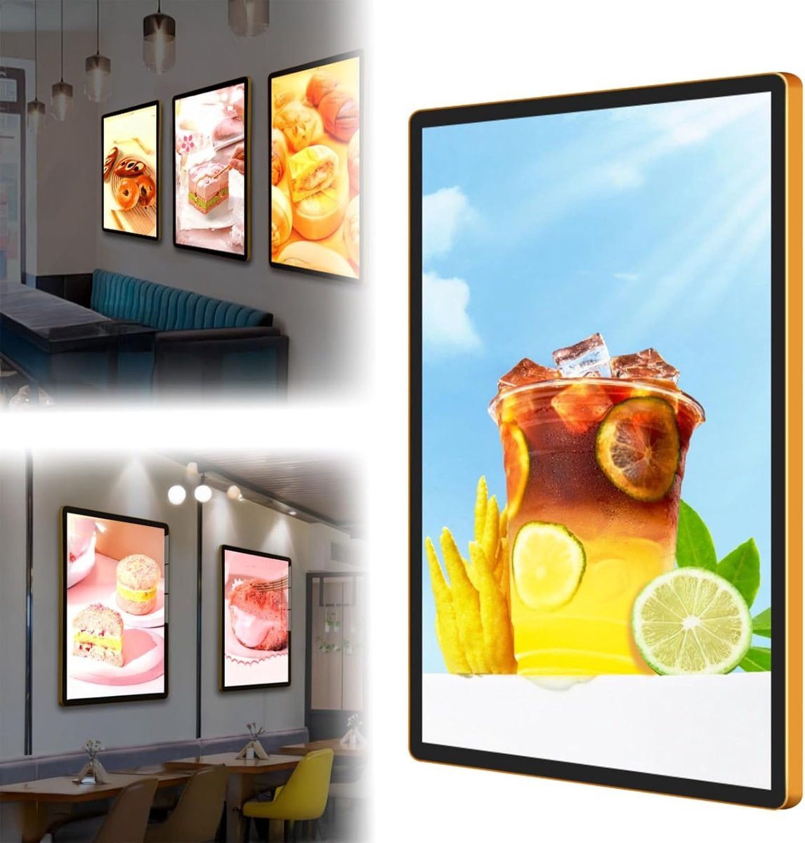Gouden LED Achtergrondverlichting Posterlijst - Aluminium Lichtbox Display voor Reclame - 40 x 50 cm