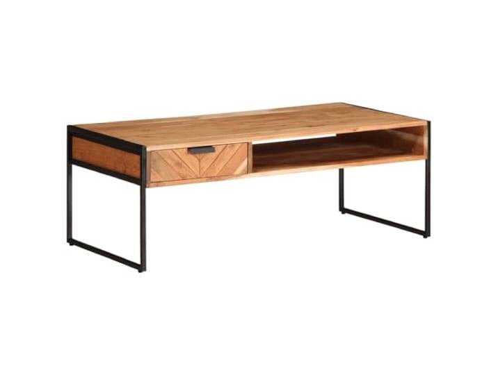 HEFZGDB Massivholz Akazie Couchtisch 110x55x40 cm mit Beinen und Stauraum für Wohnzimmer, Beistelltisch Kaffeetisch Akazienholz stabil