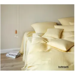 Elegante Bettwäsche Breezee (weitere Farben) - 155x220 cm + 40x80 cm	buttergelb