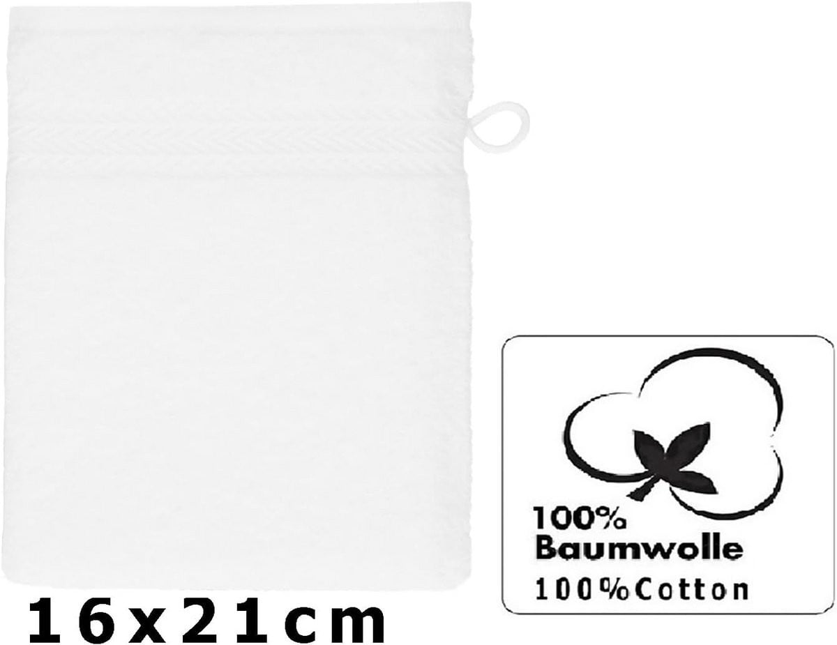 Set van luxe katoenen washandjes, 16 x 21 cm