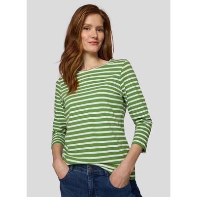 3/4-Arm-Shirt RABE, Damen, Gr. 44, grün (farn), Jersey, Obermaterial: 92% Baumwolle, 8% Elasthan, gestreift, regular fit hüftbedeckend, Rundhals, gerader Abschluss, Shirts 3/4-Arm-Shirt, in Streifen-Optik
