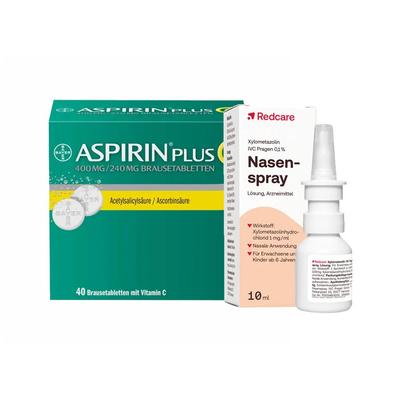 Redcare Xylo 0,1 % Nasenspray + Aspirin plus C Brausetabletten 1 St