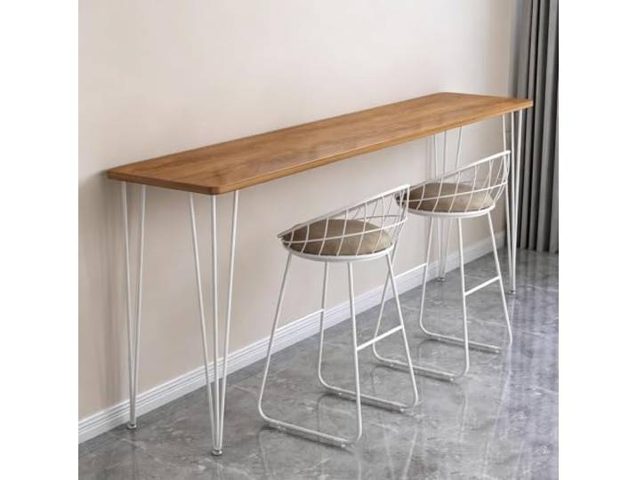 KEIFCUACLA Schmaler Bartisch, Thekentisch mit Haarnadel‑Metallbeinen Platzsparend, stabile Konstruktion, langlebiges Wohnmöbel, geeignet für Wohnzimmer, Esszimmer, Hausbar