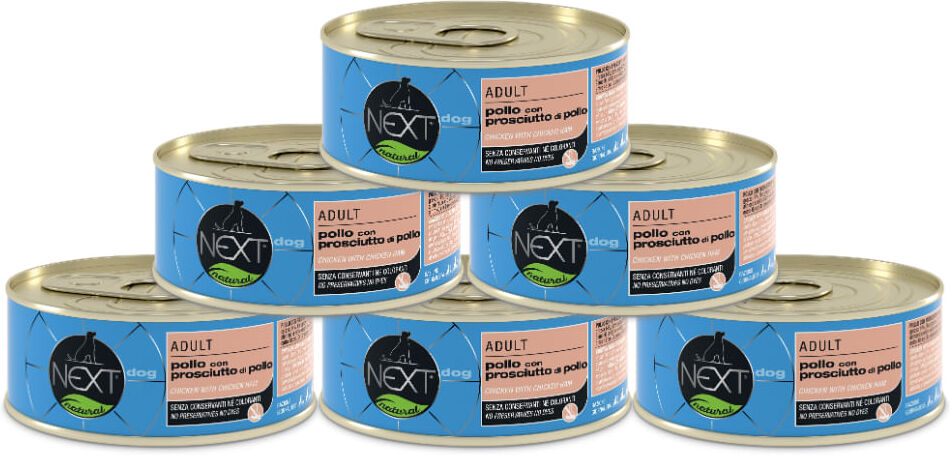 Next Natural Dog  Lattina Multipack 6x90G POLLO CON PROSCIUTTO DI POLLO