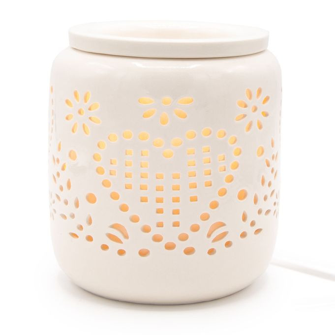 Candle Brothers Elektrische geur lamp in wit keramiek met warmwitte gloeilamp