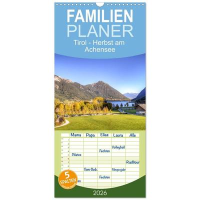 Familienplaner 2026 - Tirol - Herbst am Achensee mit 5 Spalten (Wandkalender, 21 x 45 cm) CALVENDO