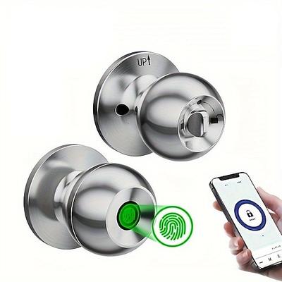 biometrischer intelligenter Türknauf mit Tuya-App-Steuerung, sicheres Fingerabdruckschloss für Schlafzimmer, Garderobe, Wohnungen, Büros