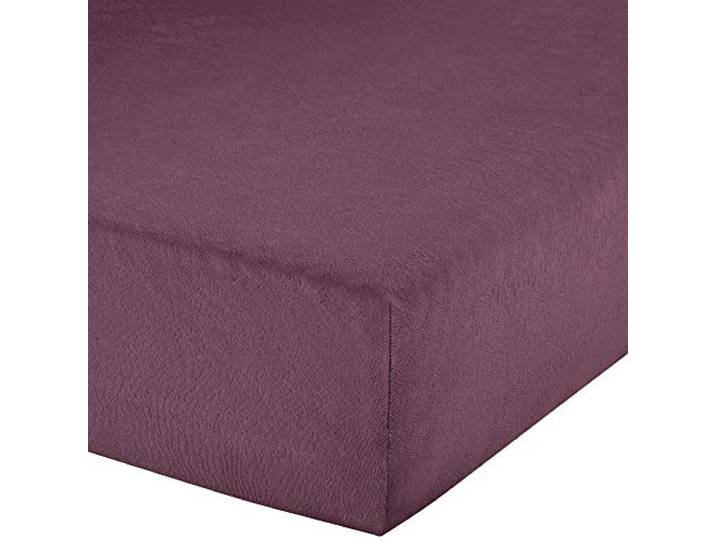 Erwin Müller Spannbettlaken, Spannbetttuch Erding Frottee-Stretch aubergine Größe 180x200 cm - 200x200 cm - hautsympathisch, kuschelig, bügelfrei, Rundumgummi