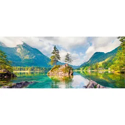 Glasbild Emerald Lake Multicolor ca. 125x50cm