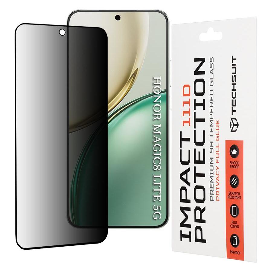 Techsuit - 111D Privacy Full Glue - Honor Magic8 Lite - Black (Honor Magic 8 Lite) (65238907)