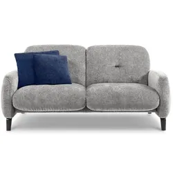 Segmüller Werkstätten Sofa 2x70cm Luisa01 Stoff Grau Hellgrau
